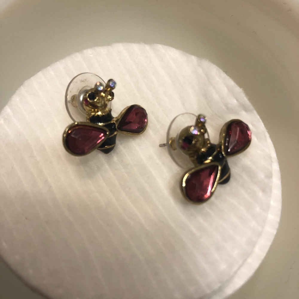 Betsy Johnson bee earrings - studs